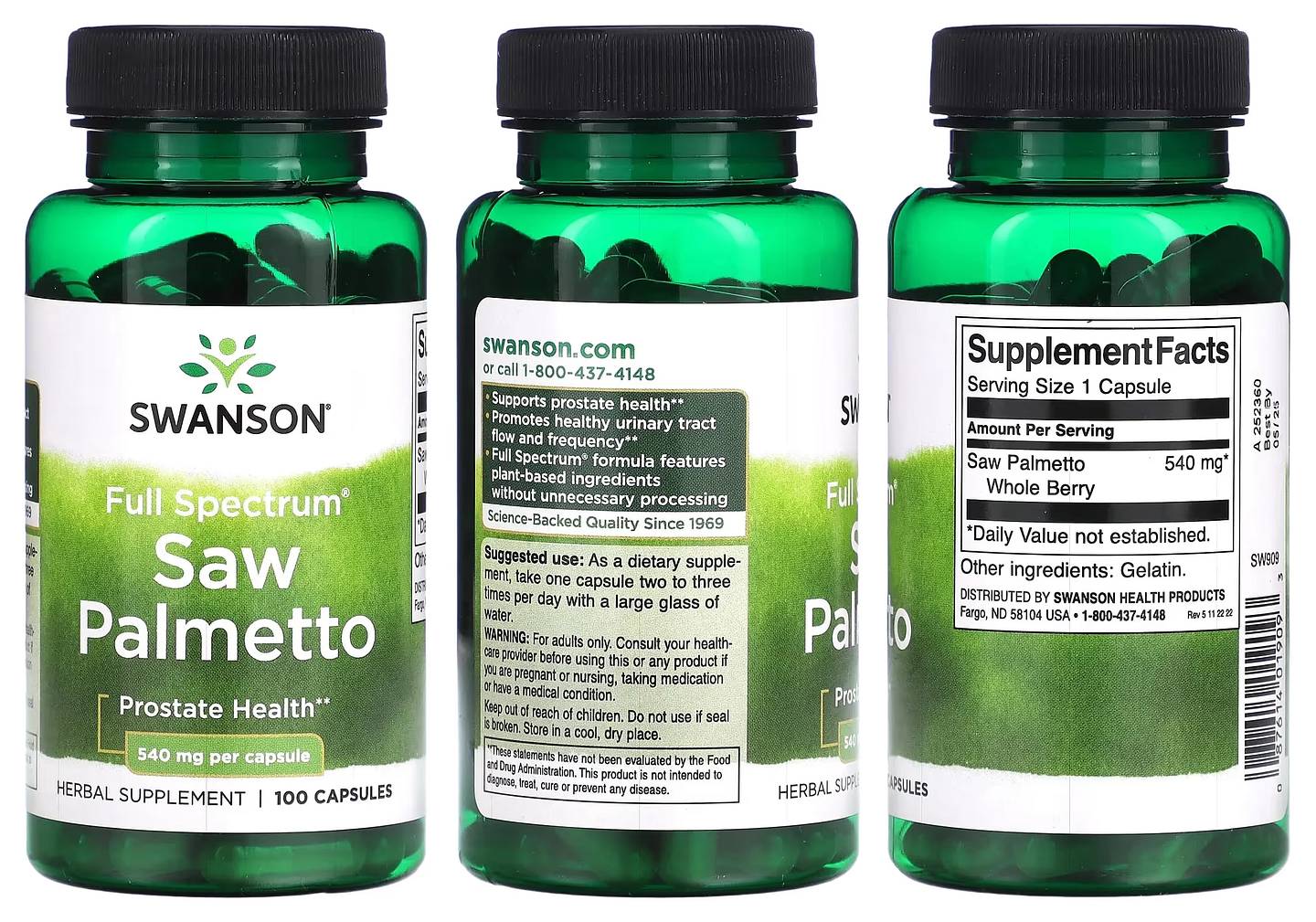 Swanson, Saw Palmetto packaging