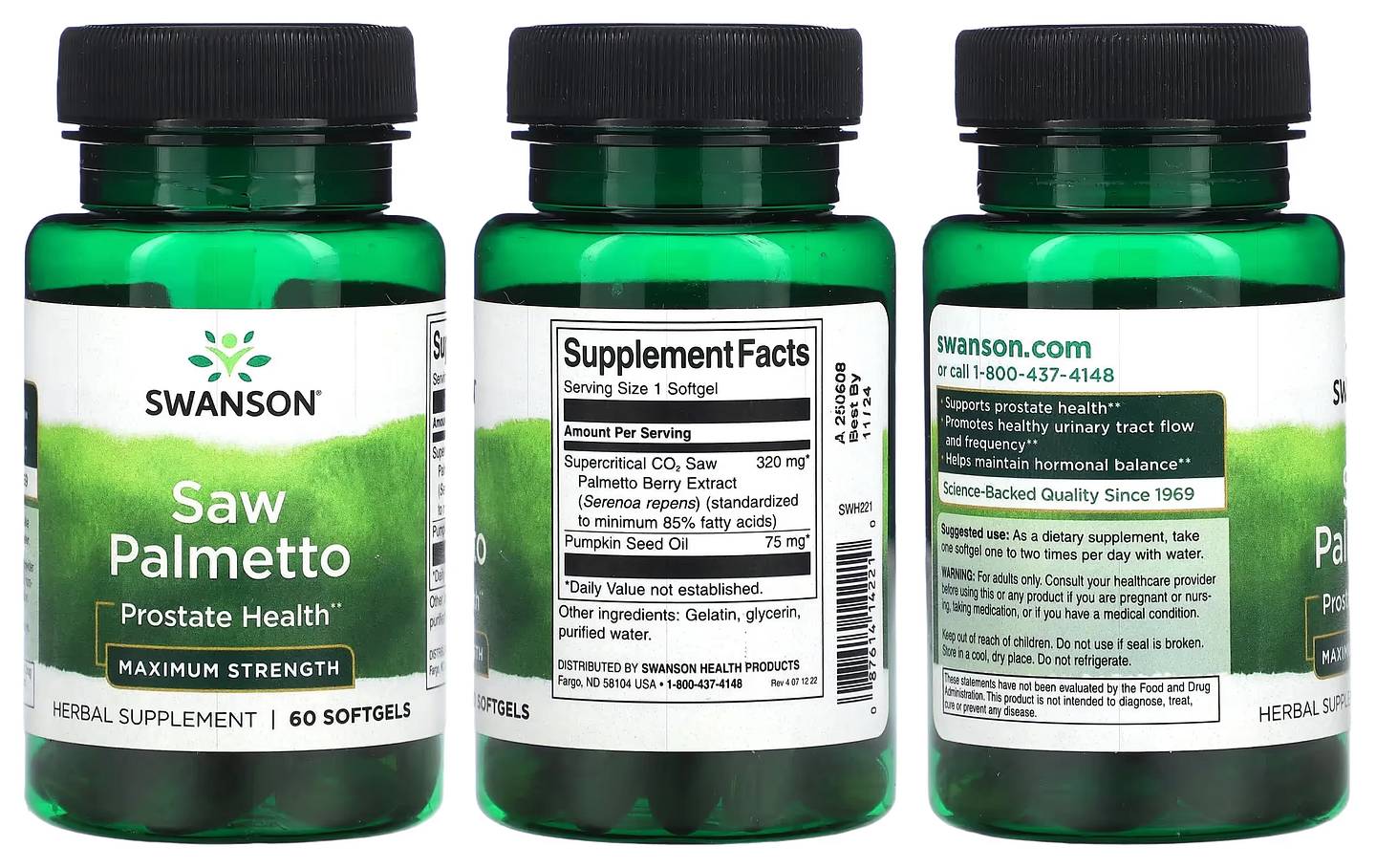 Swanson, Saw Palmetto packaging