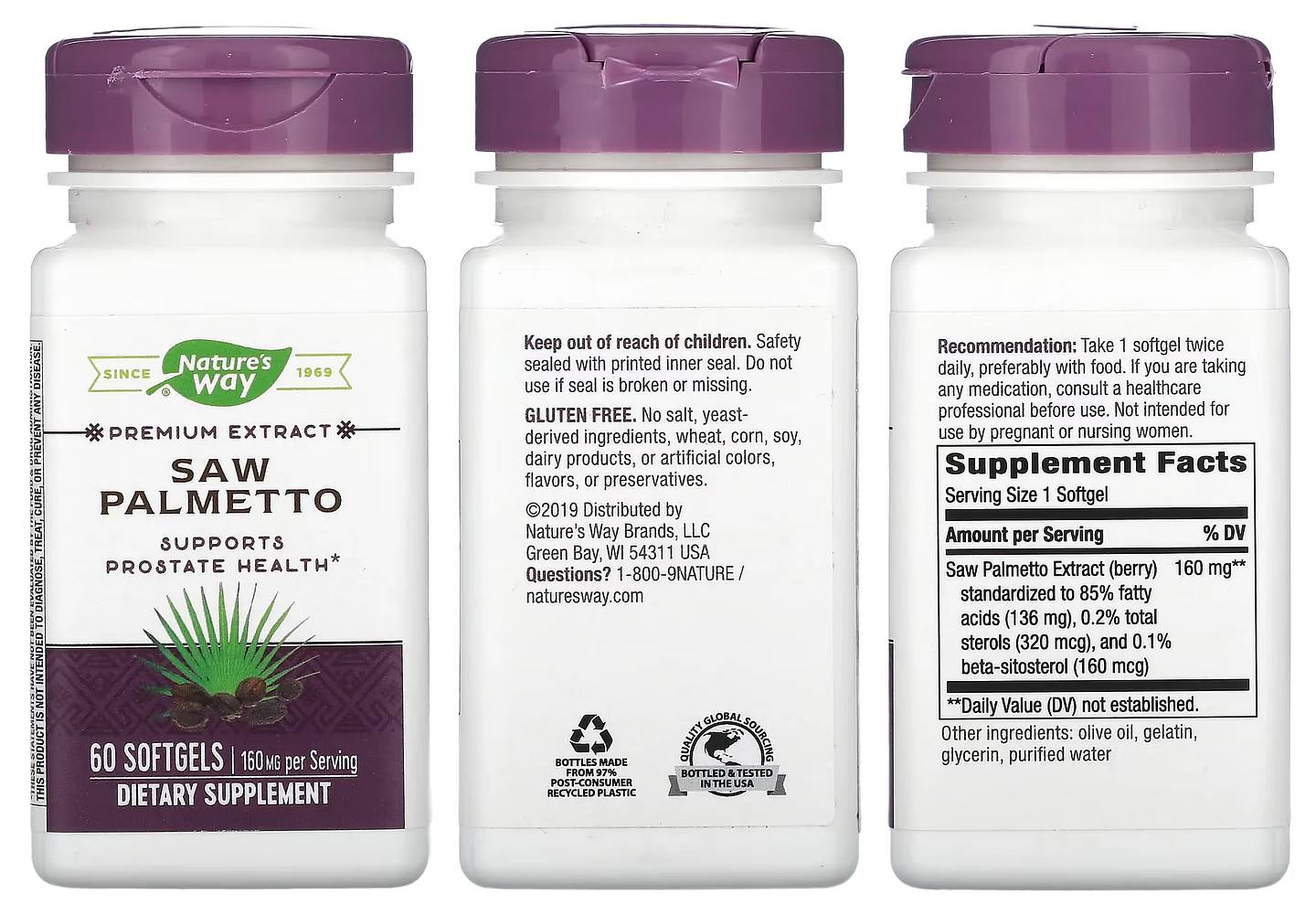 Nature's Way, Saw Palmetto packaging