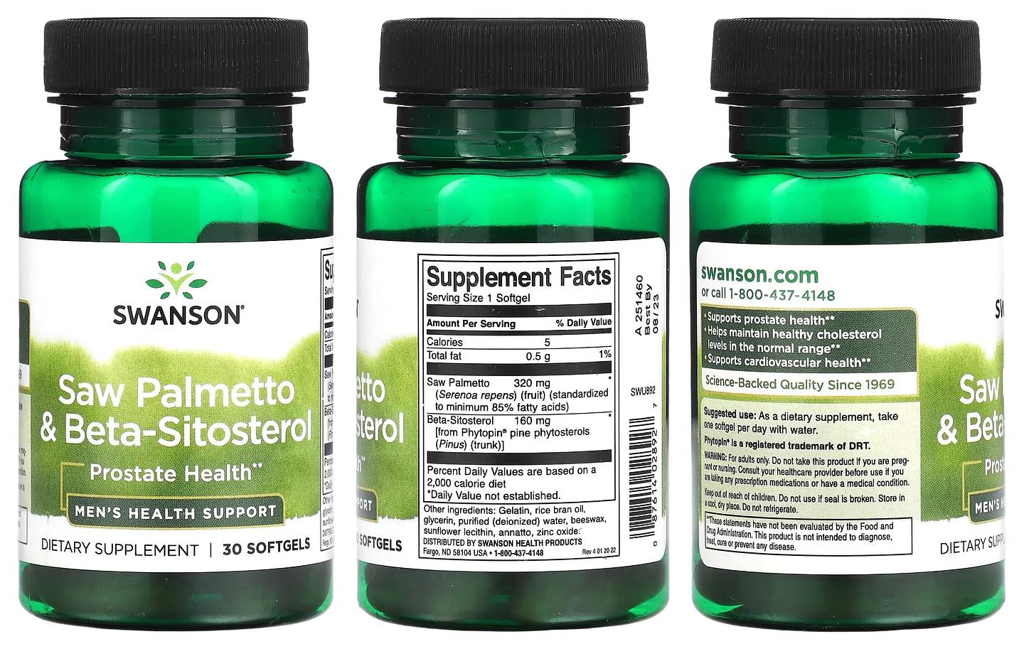 Swanson, Saw Palmetto & Beta-Sitosterol packaging