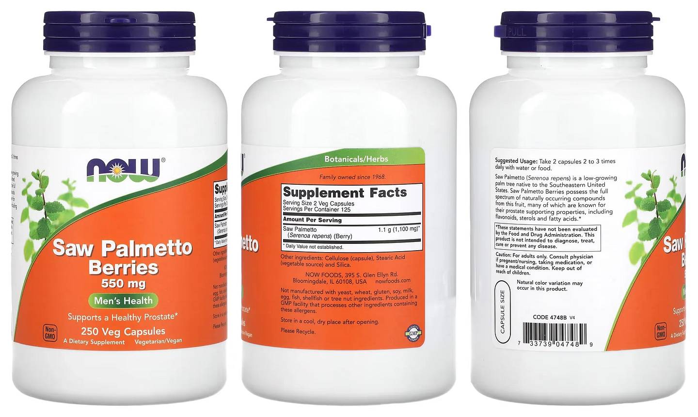 NOW Foods, Saw Palmetto Berries packaging