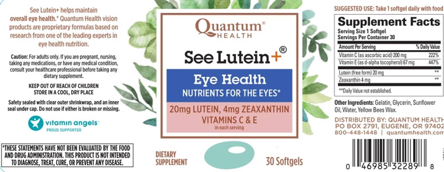 Quantum Health, See Lutein+ label