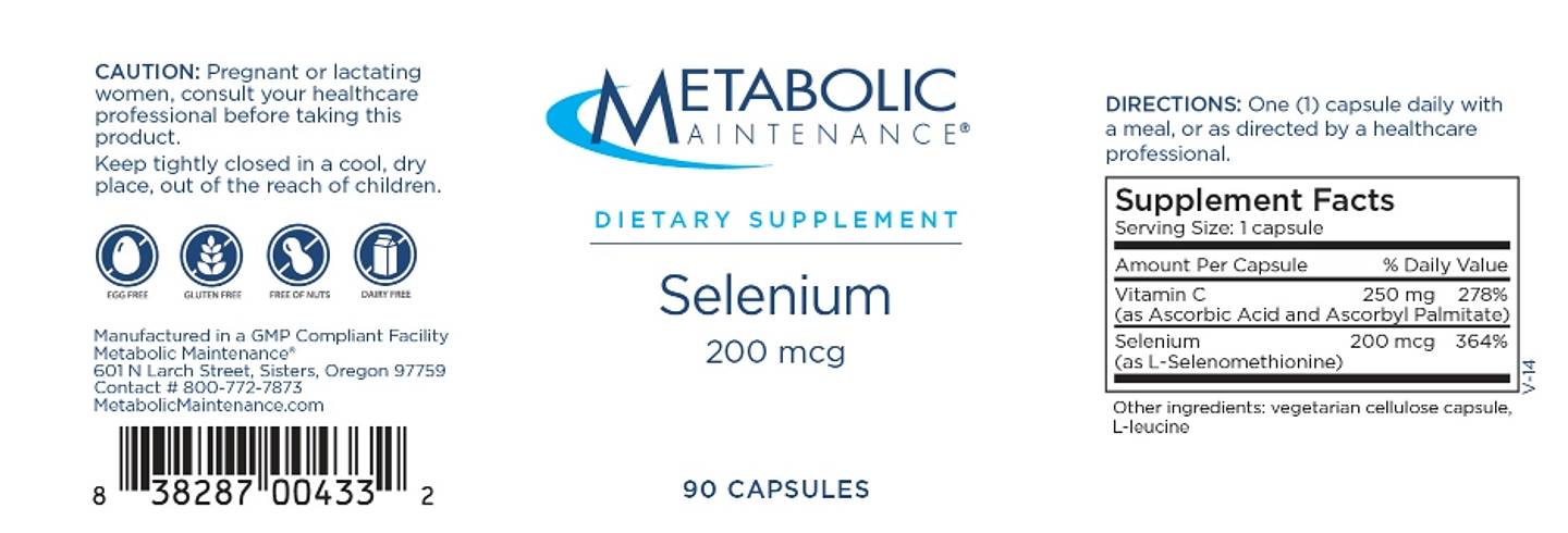 Metabolic Maintenance, Selenium label