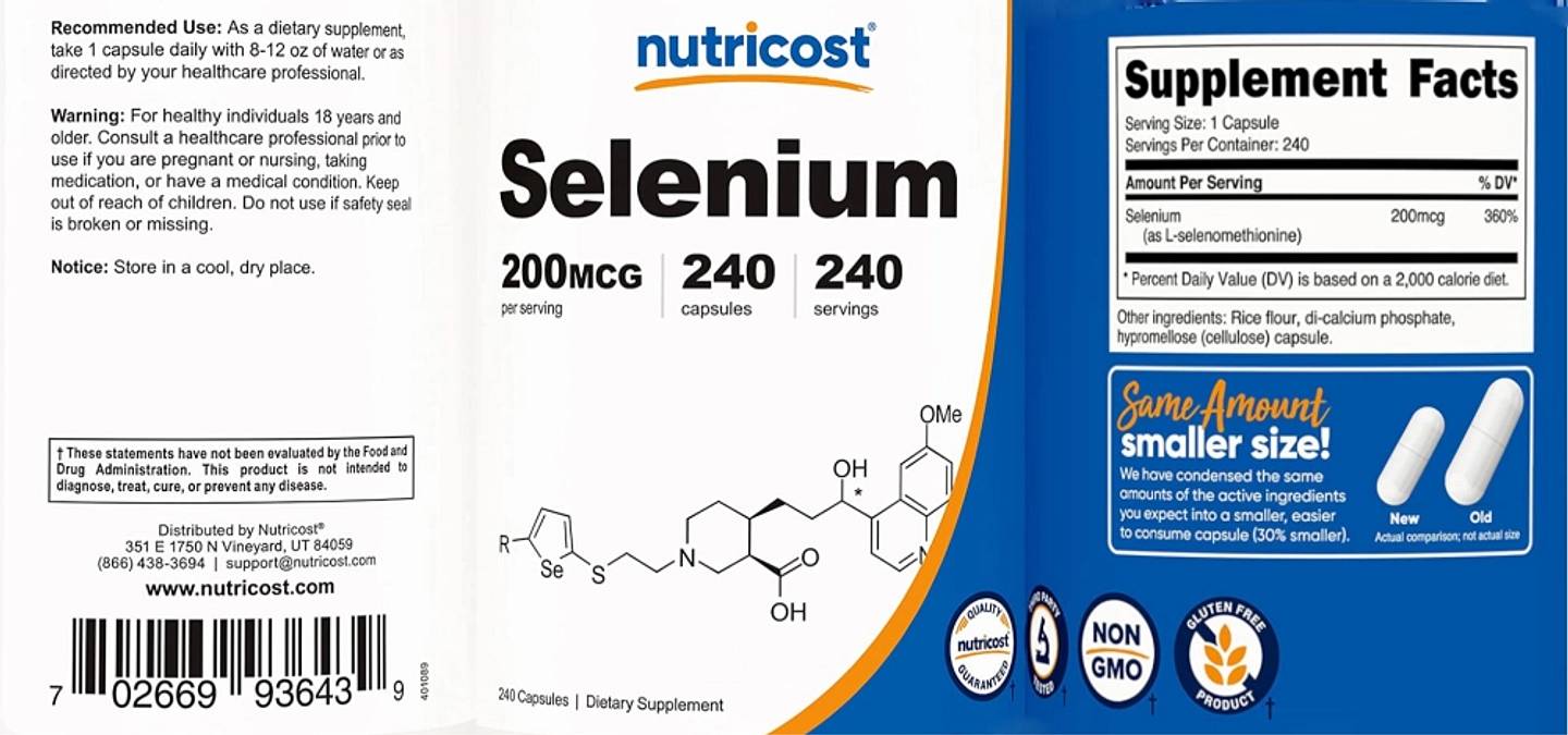 Nutricost, Selenium label