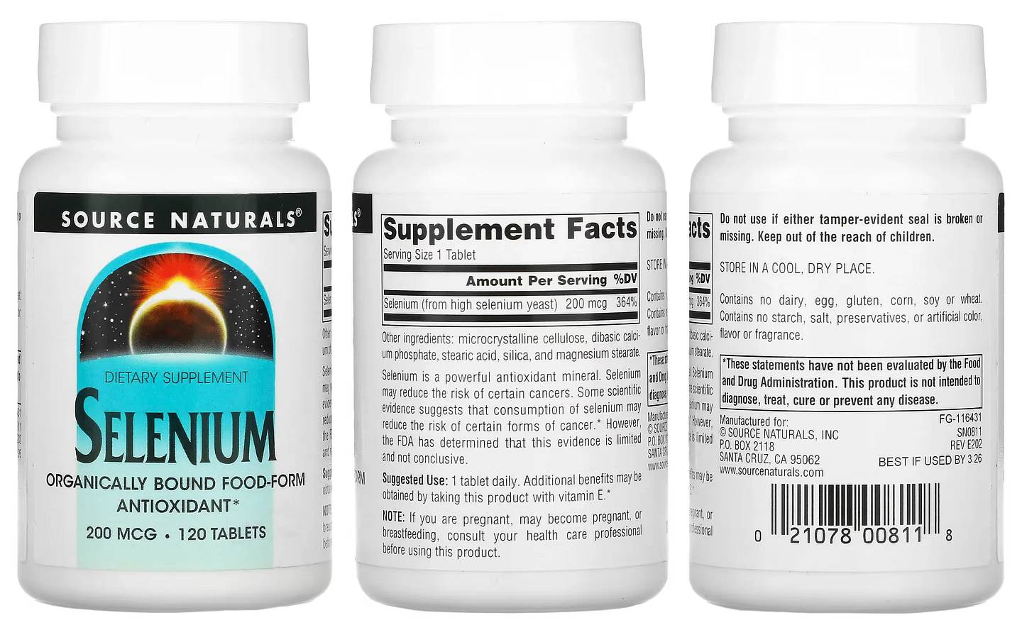 Source Naturals, Selenium packaging