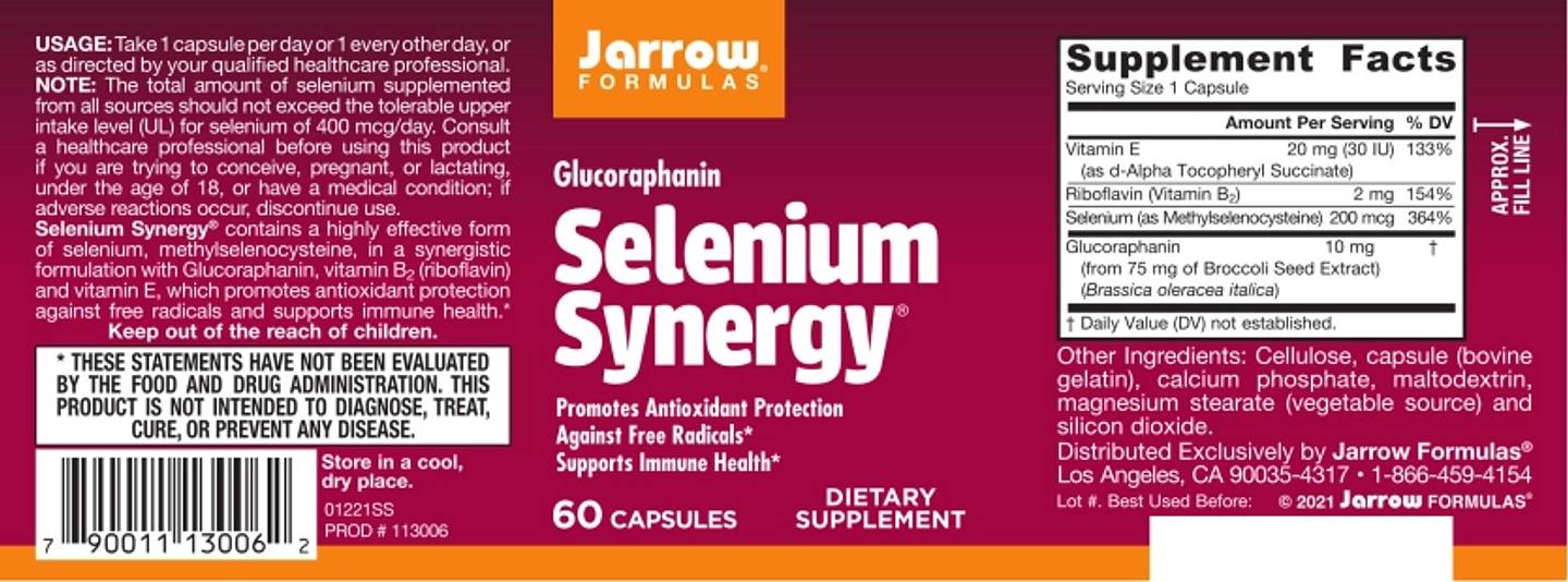 Jarrow Formulas, Selenium Synergy label