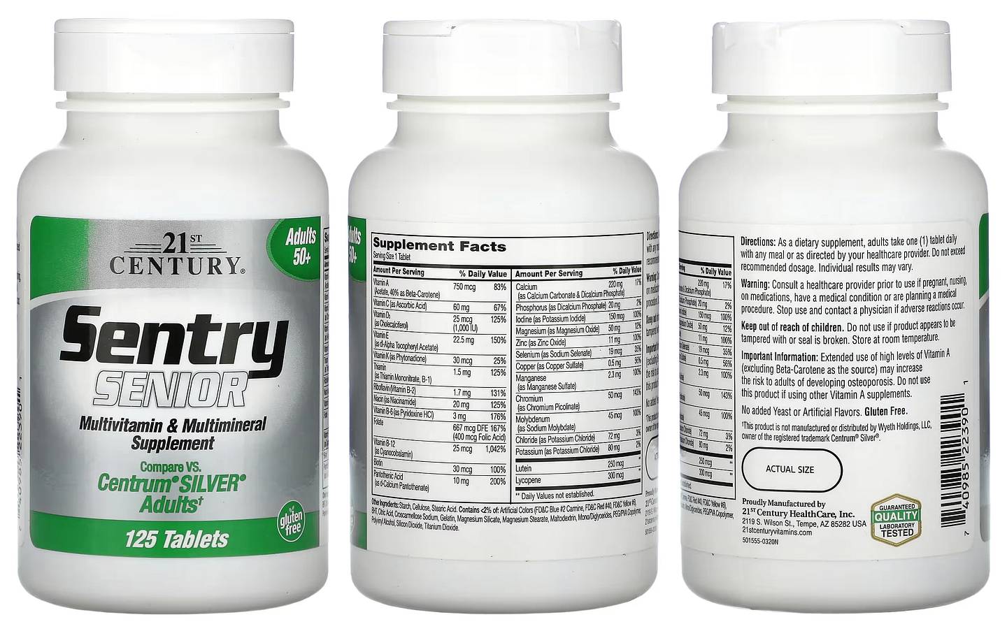 21st Century, Sentry Senior, Multivitamin & Multimineral Supplement, Adults 50+ packaging