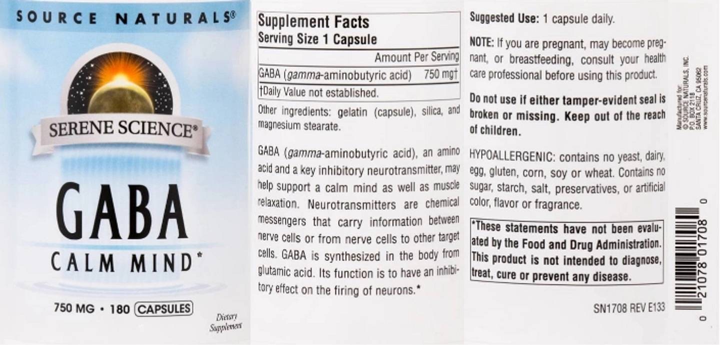 Source Naturals, Serene Science label