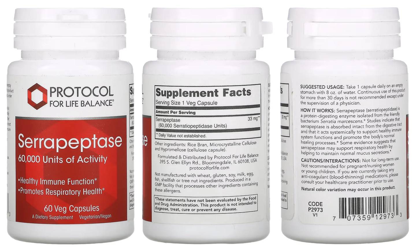 Protocol for Life Balance, Serrapeptase packaging