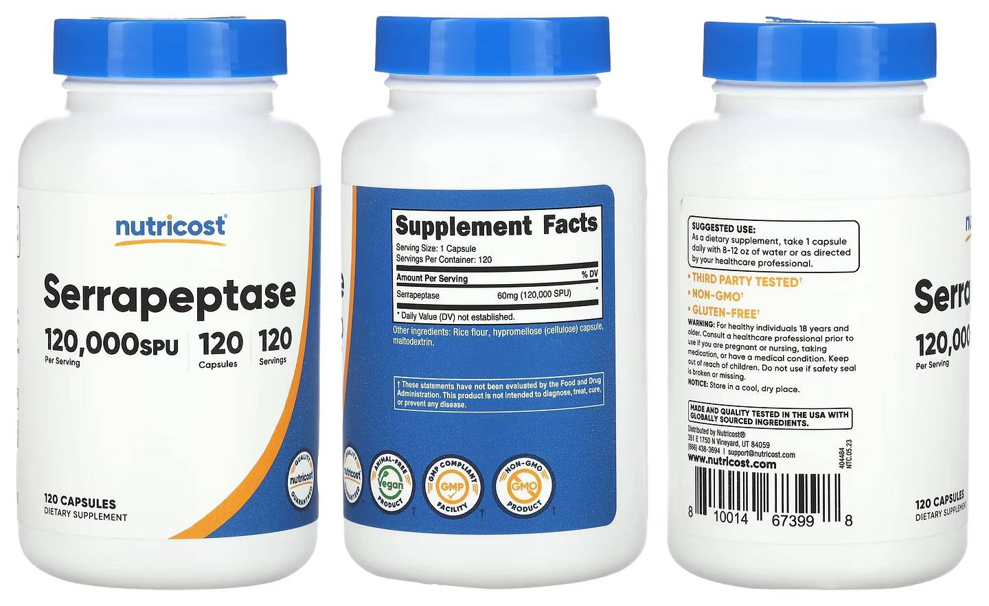 Nutricost, Serrapeptase packaging