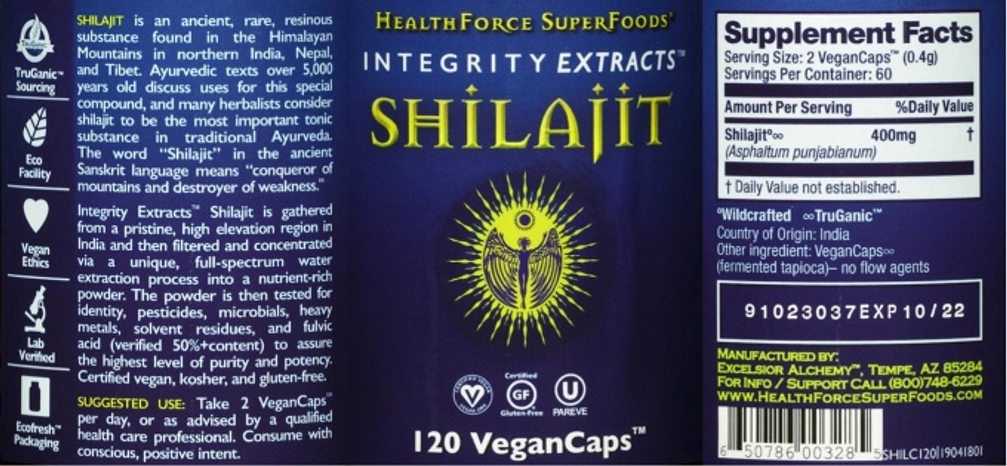 HealthForce Superfoods, Shilajit label