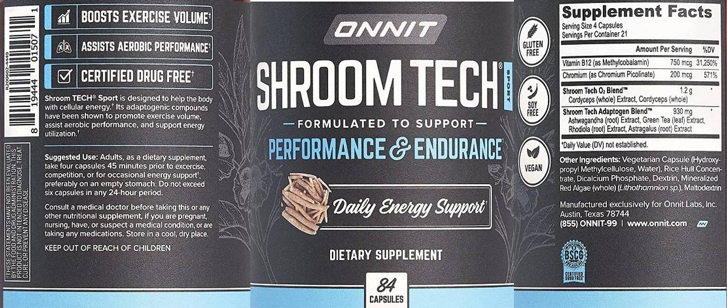 Onnit, Shroom Tech Sport label