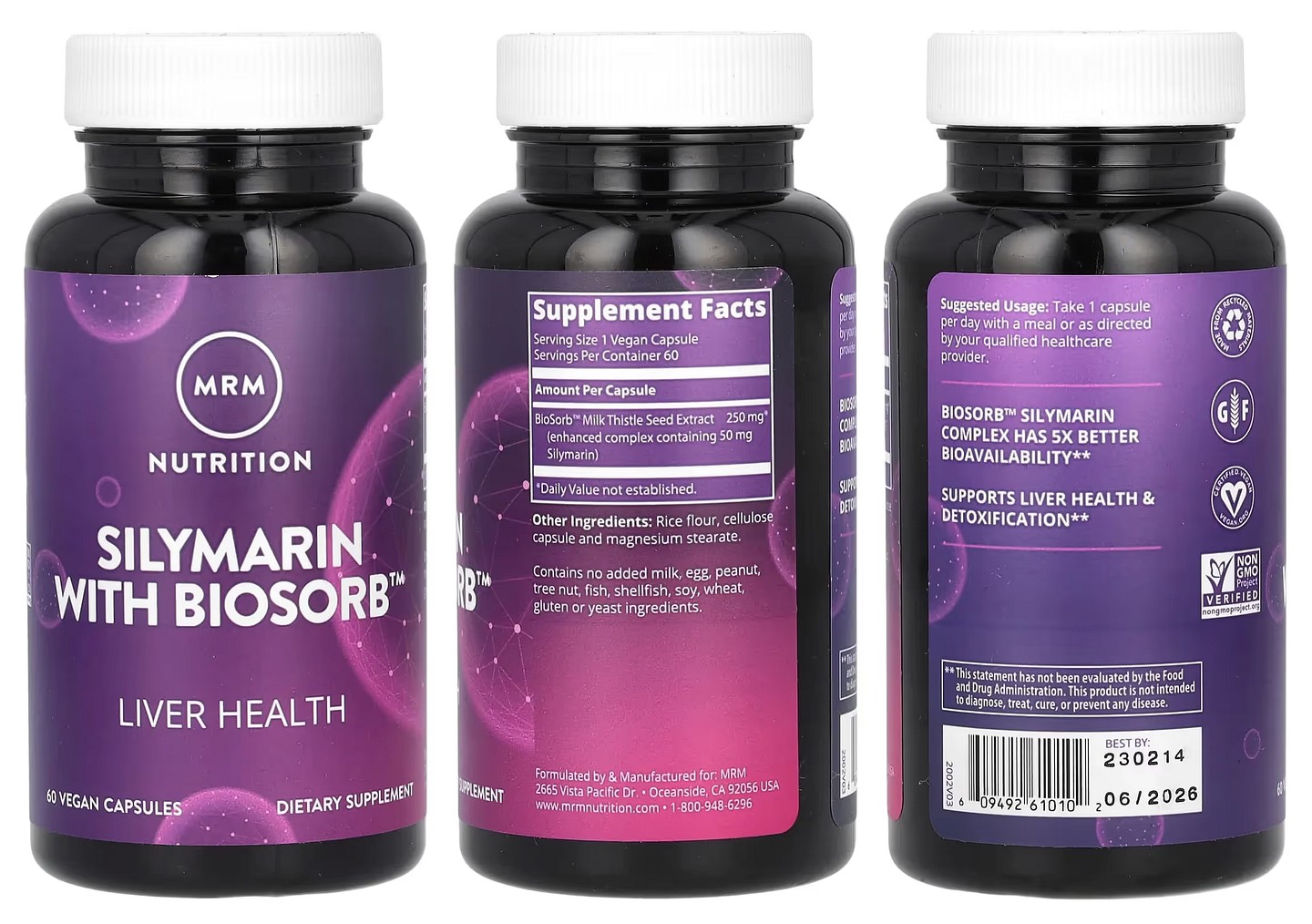 MRM Nutrition, Silymarin with Biosorb packaging