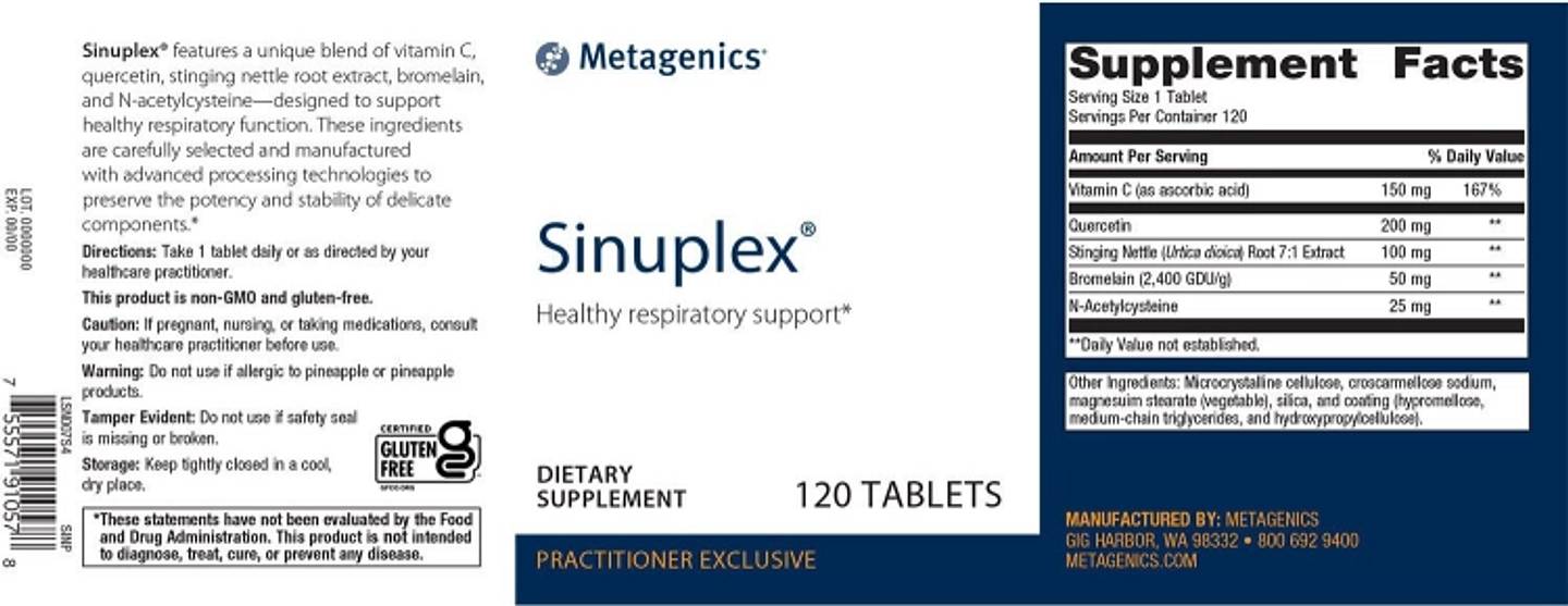 Metagenics, Sinuplex label