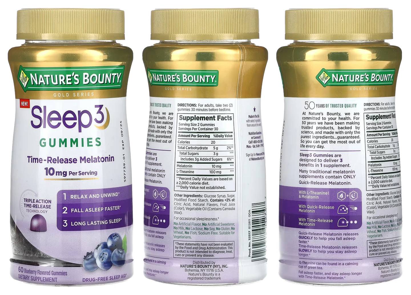 Nature's Bounty, Sleep 3 Gummies packaging