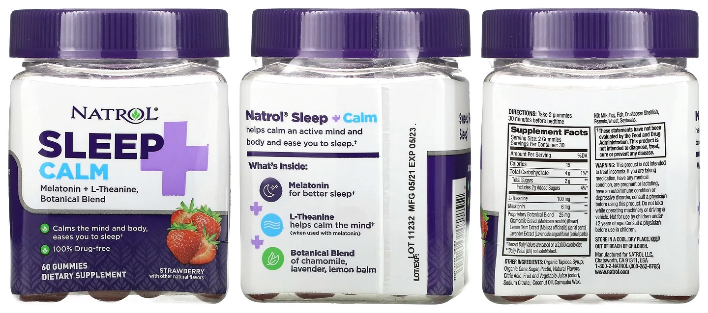 Natrol, Sleep + Calm packaging