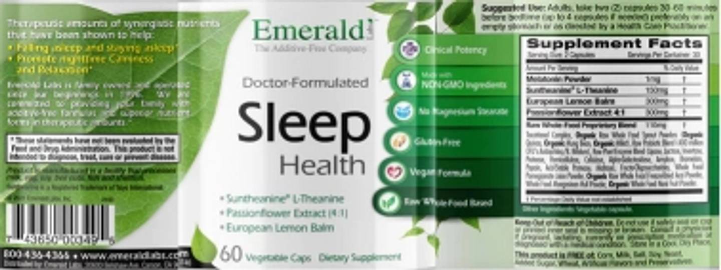 Emerald Laboratories, Sleep Health label