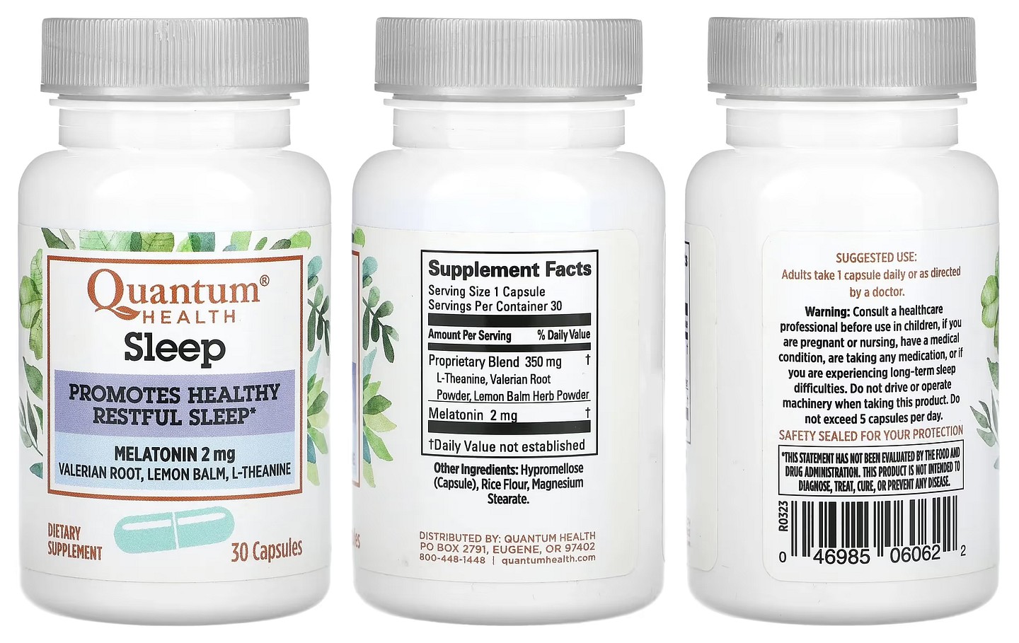 Quantum Health, Sleep, Melatonin packaging