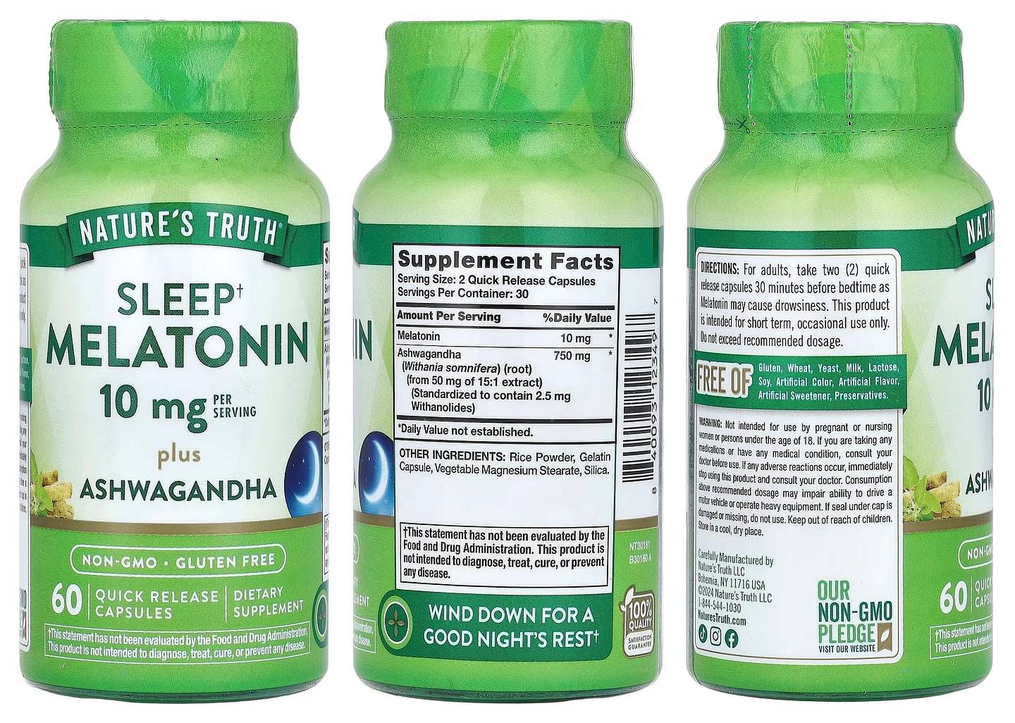 Nature's Truth, Sleep Melatonin Plus Ashwagandha packaging