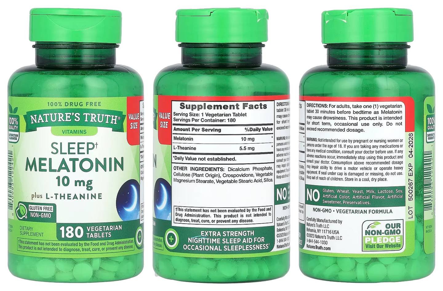 Nature's Truth, Sleep Melatonin Plus L-Theanine packaging