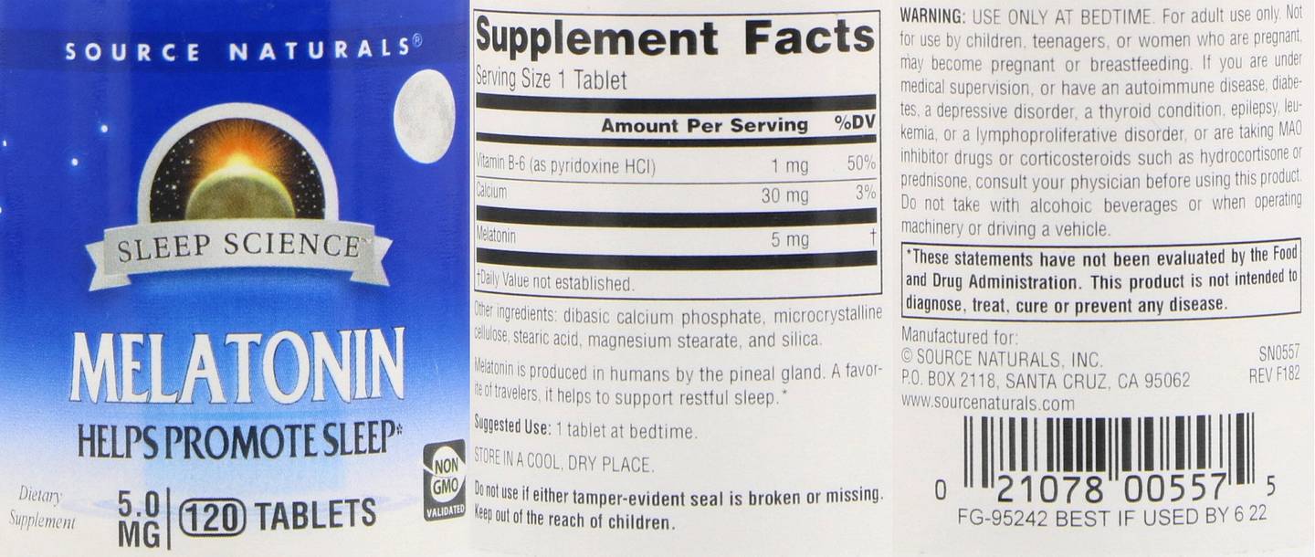 Source Naturals, Sleep Science label