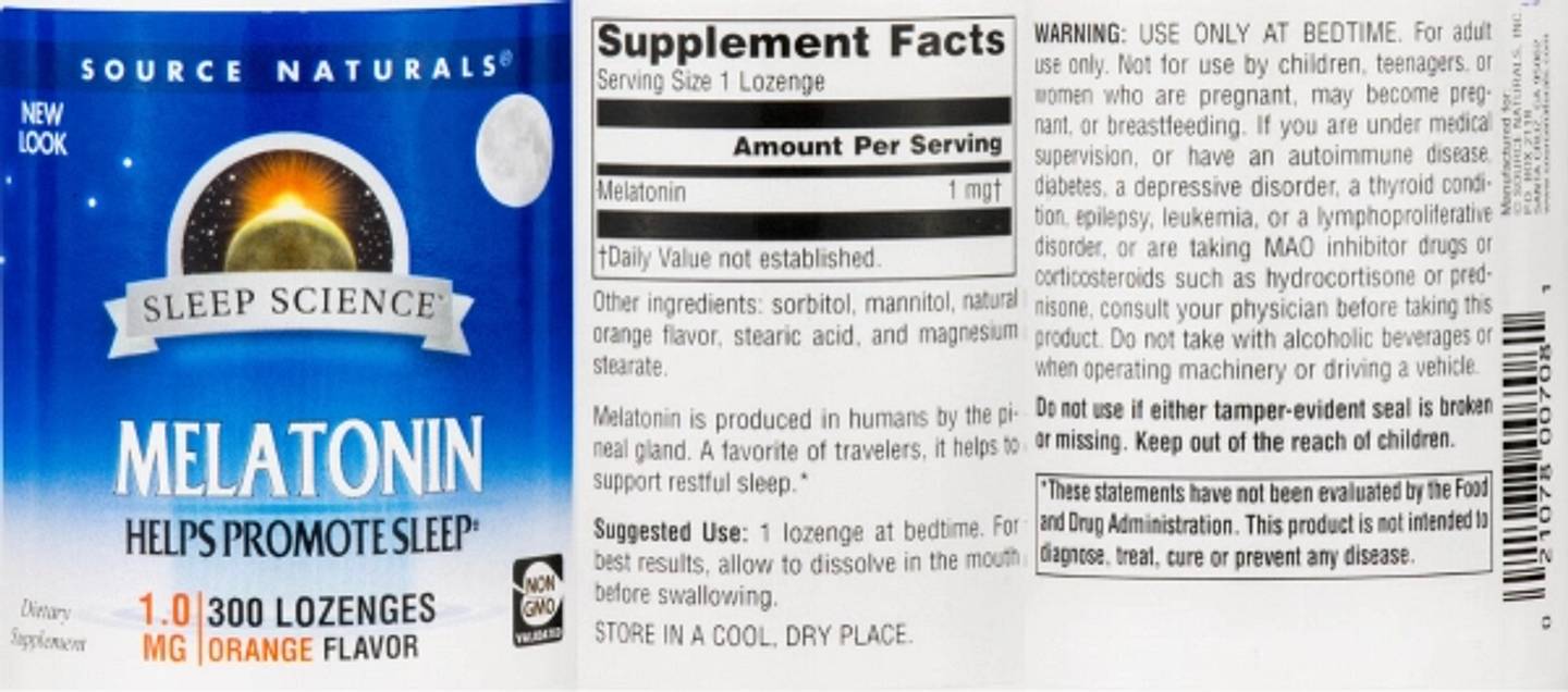 Source Naturals, Sleep Science label