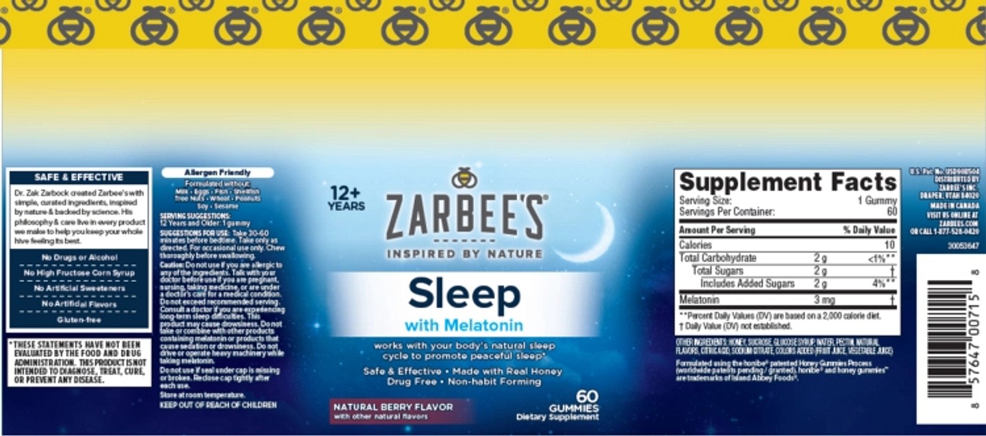 Zarbee's, Sleep with Melatonin label