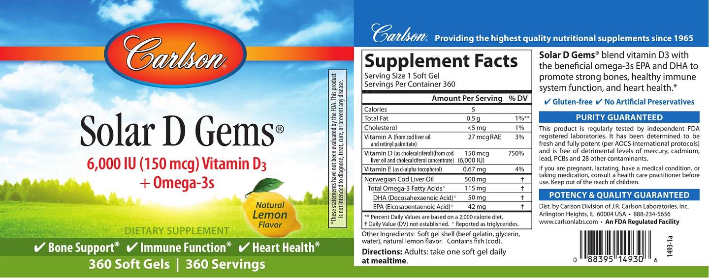 Carlson, Solar D Gems, Natural Lemon label