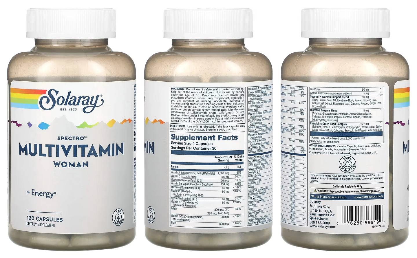 Solaray, Spectro Multivitamin packaging