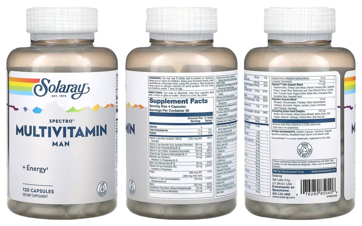 Solaray, Spectro Multivitamin packaging