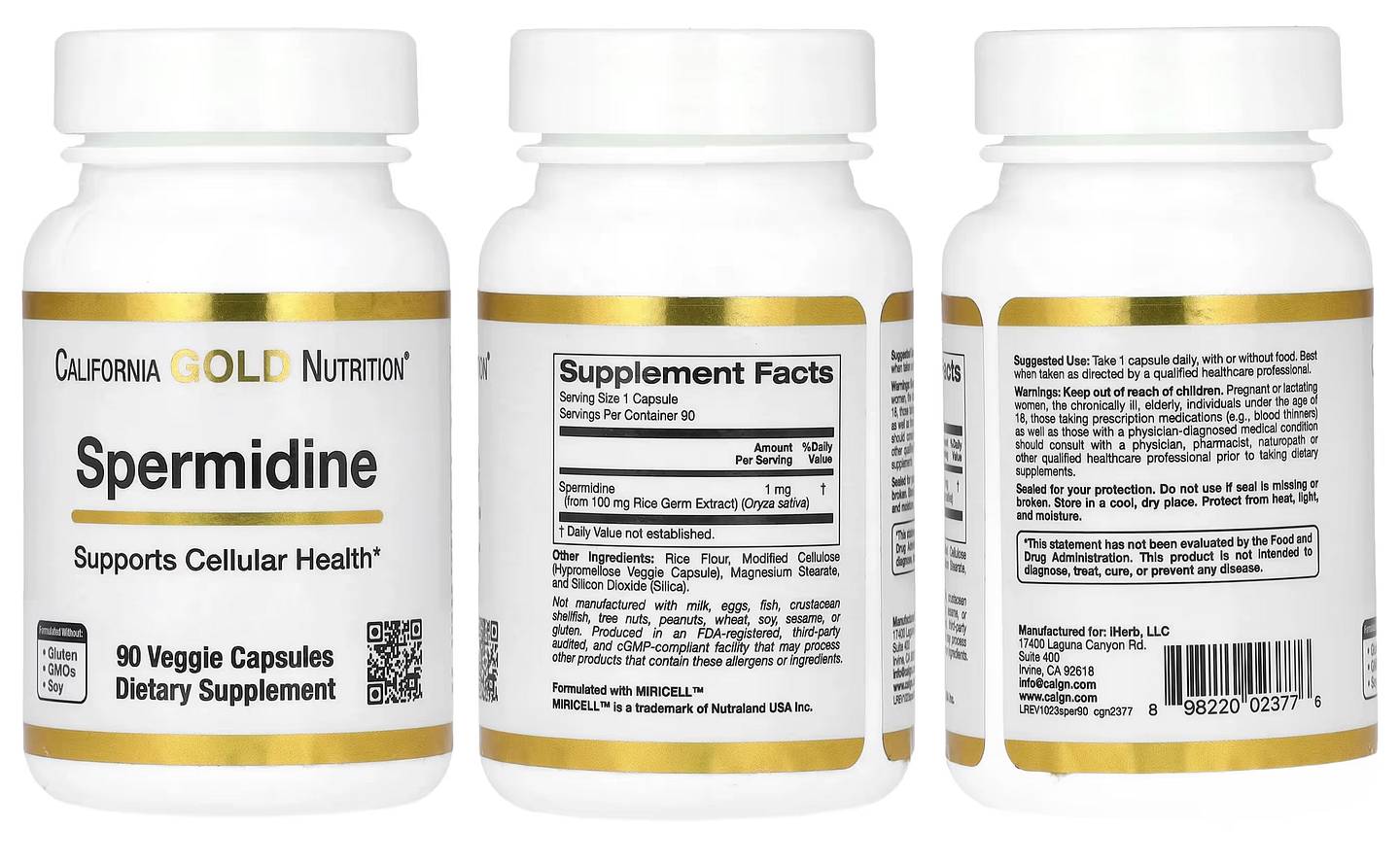 California Gold Nutrition, Spermidine packaging