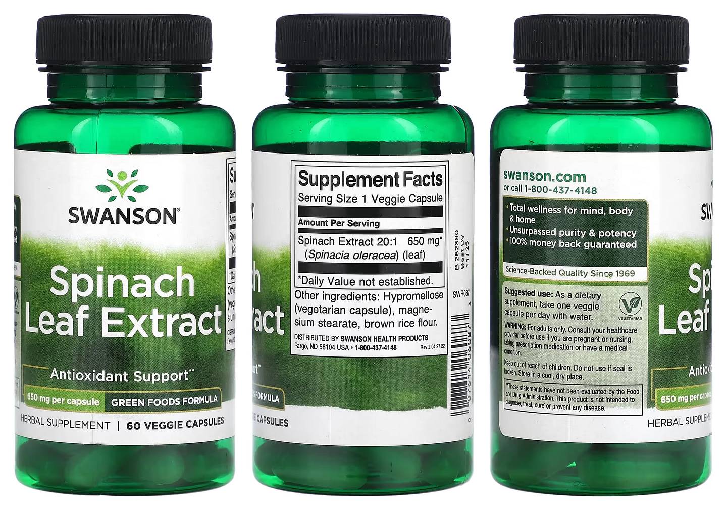 Swanson, Spinach Leaf Extract packaging