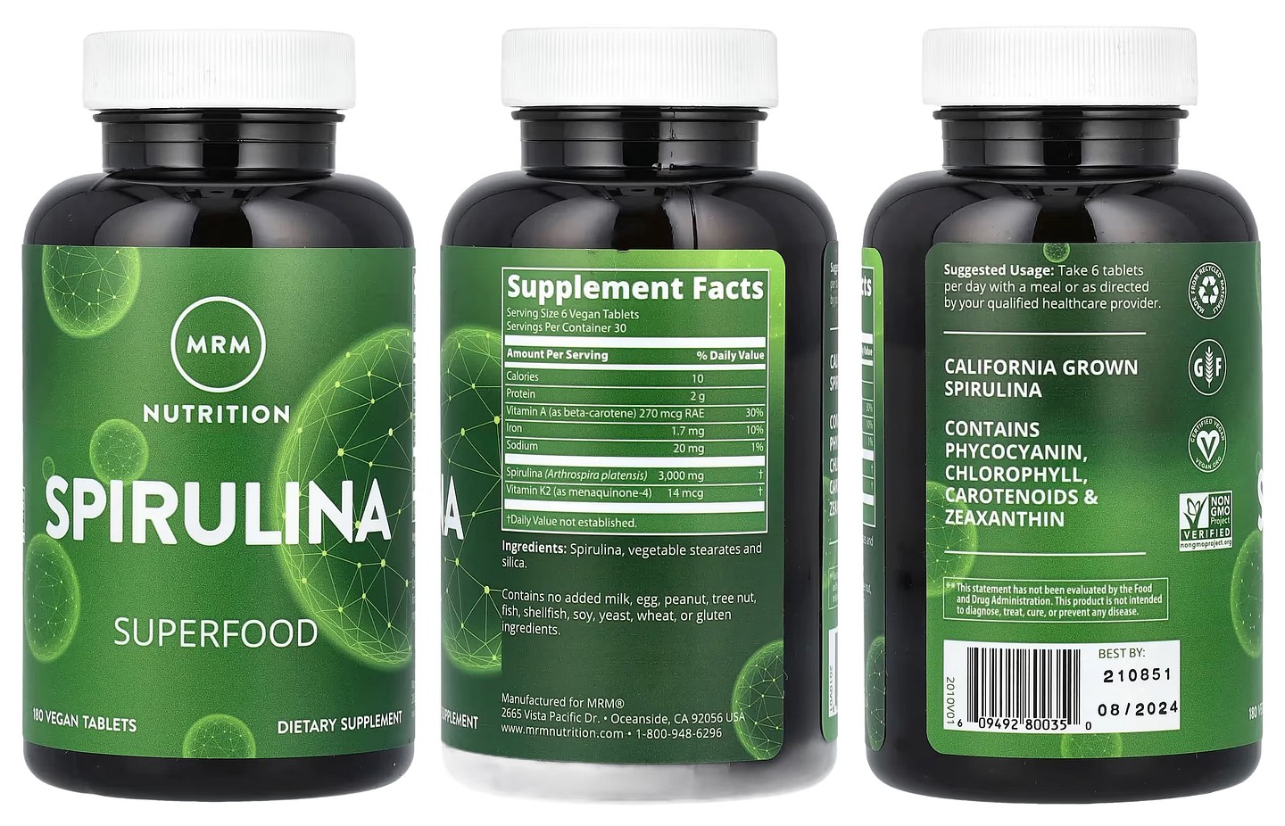 MRM Nutrition, Spirulina packaging
