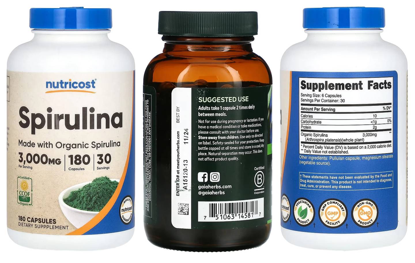 Nutricost, Spirulina packaging