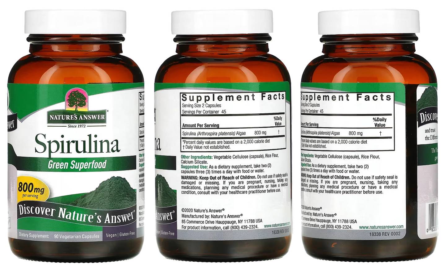 Nature's Answer, Spirulina packaging