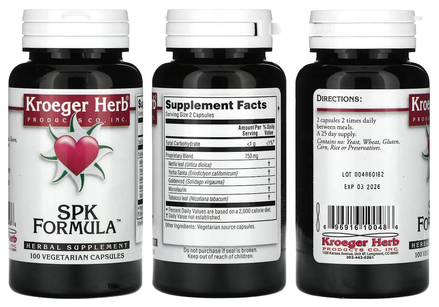 Kroeger Herb Products, SPK Formula packaging