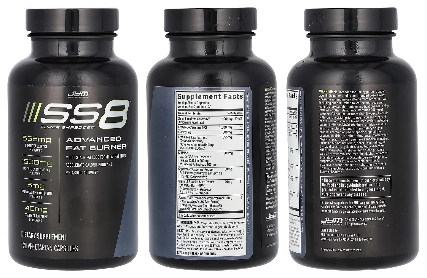 JYM Supplement Science, SS8 Advanced Fat Burner packaging