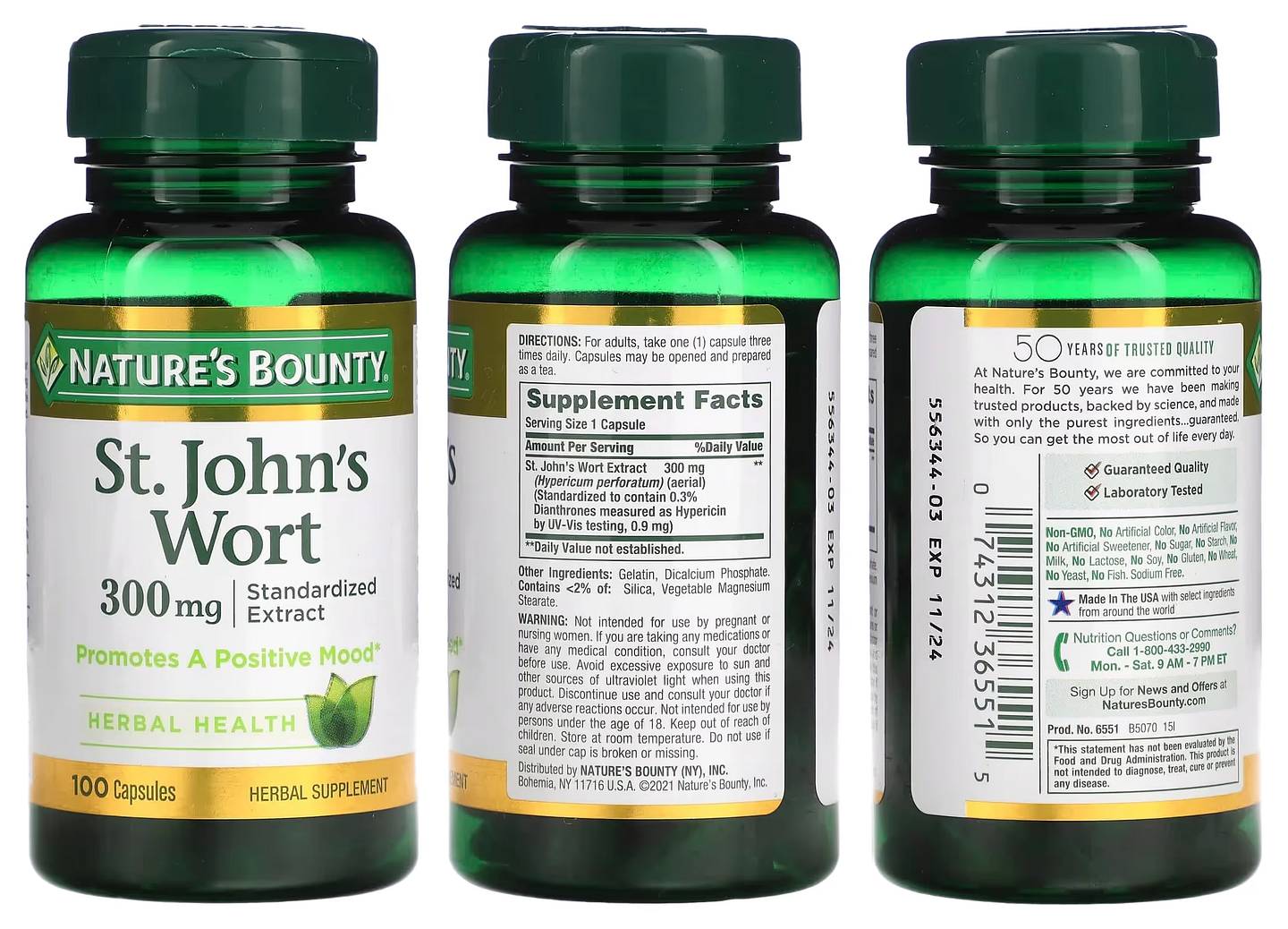 Nature's Bounty, St. John's Wort packaging