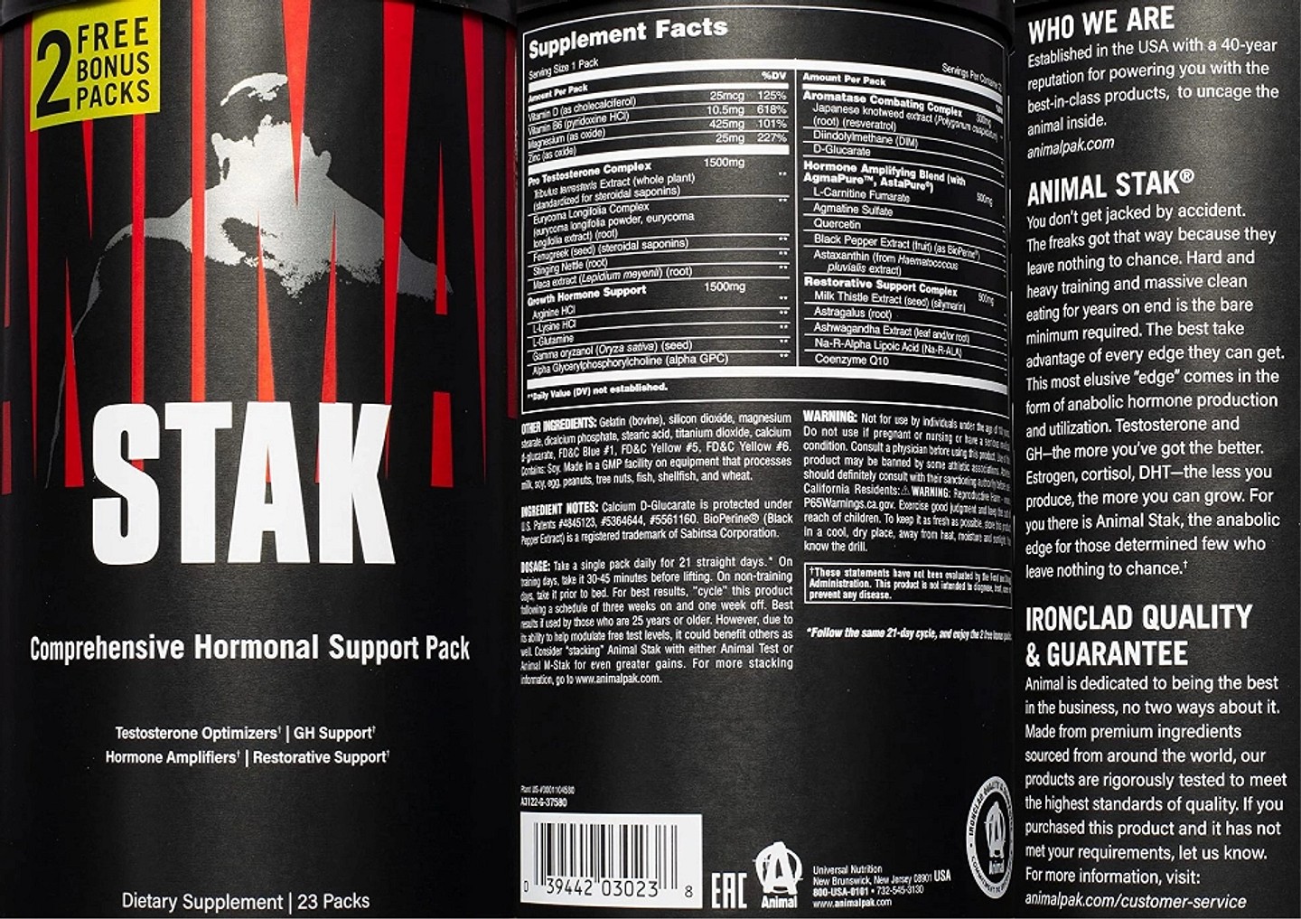 Animal, Stak Hormone Booster label