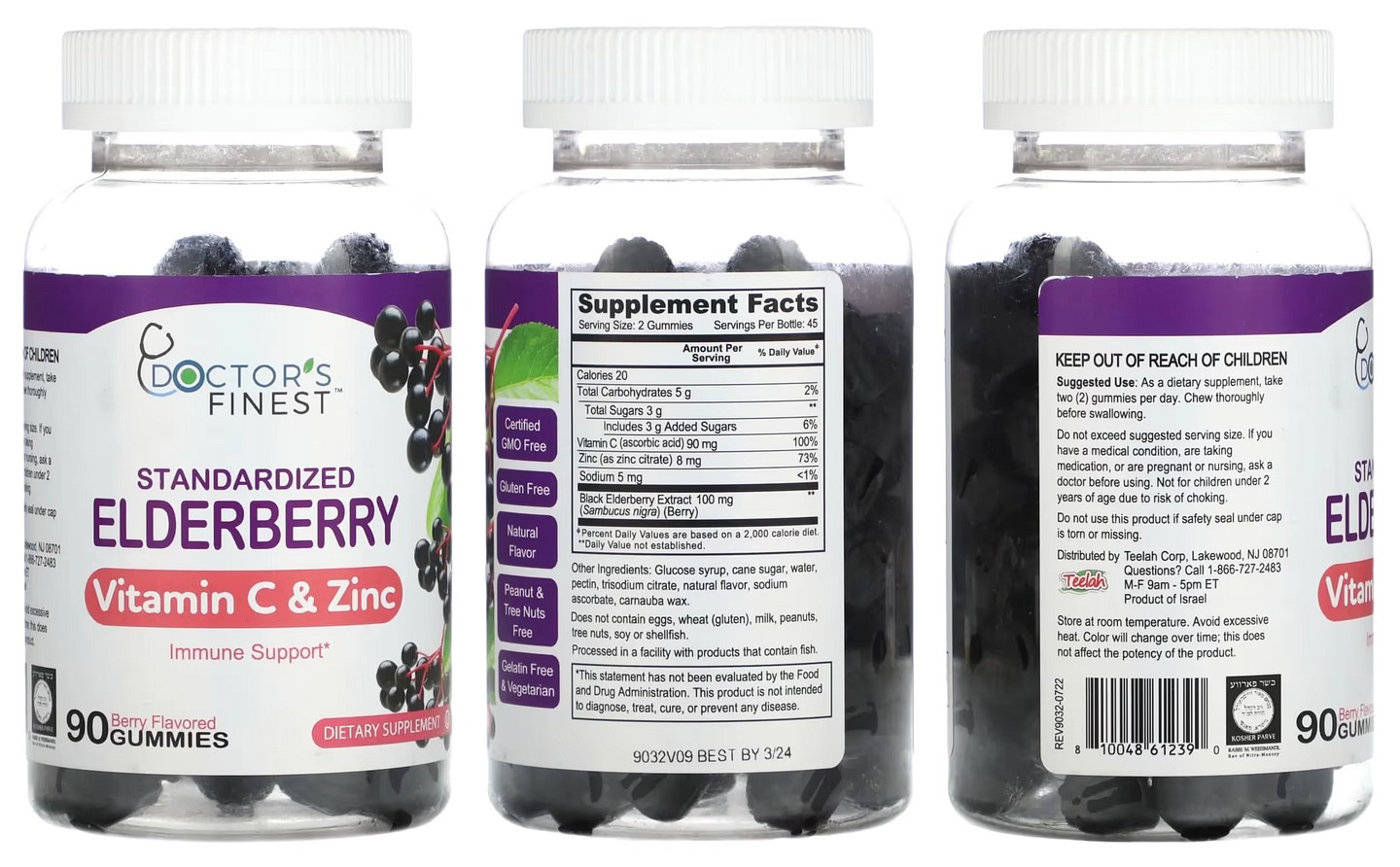 Doctor's Finest, Standardized Elderberry packaging