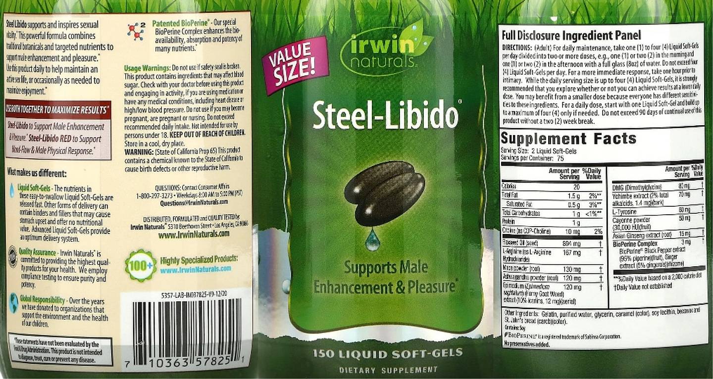 Irwin Naturals, Steel-Libido label