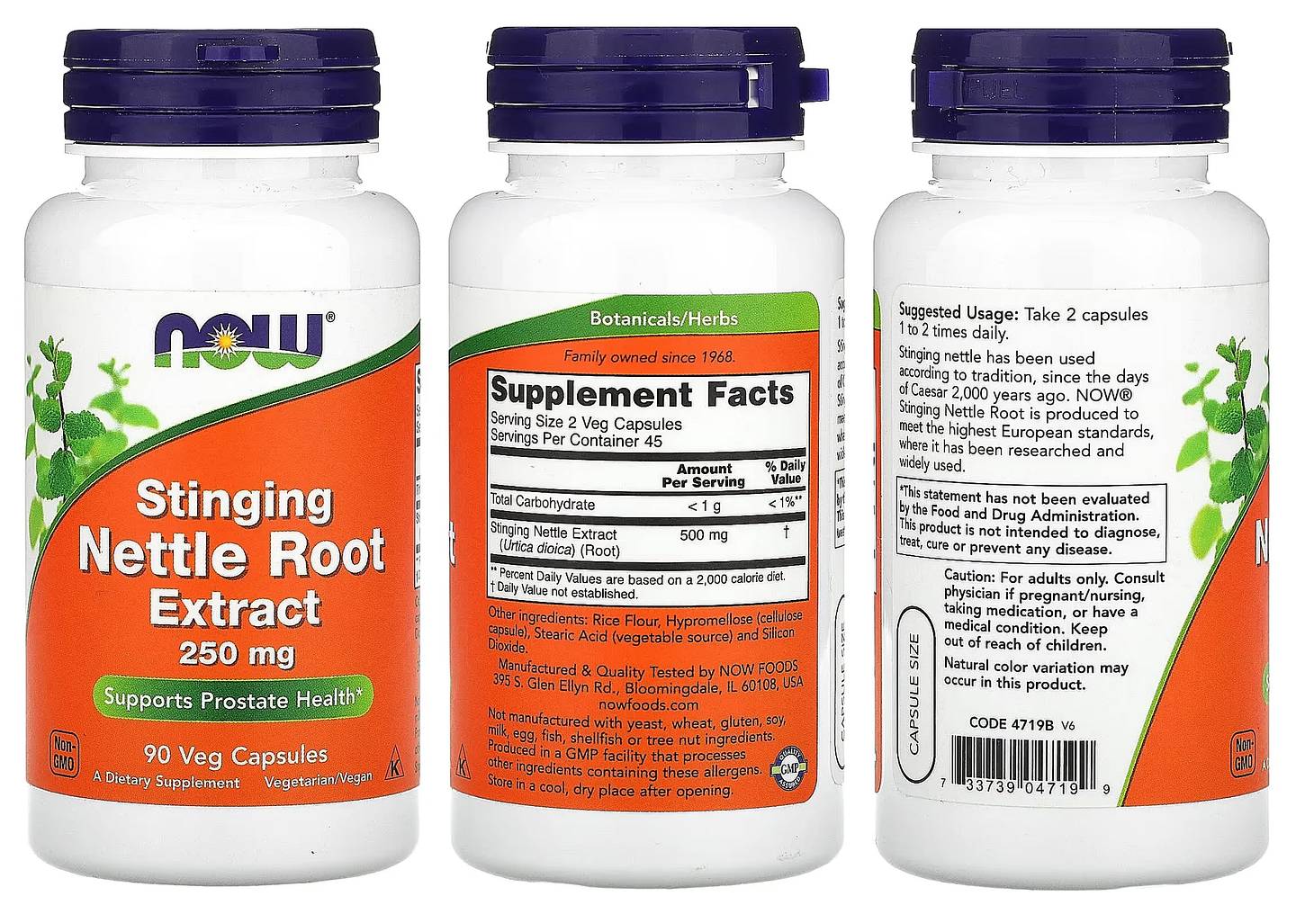 NOW Foods, Stinging Nettle Root Extract packaging