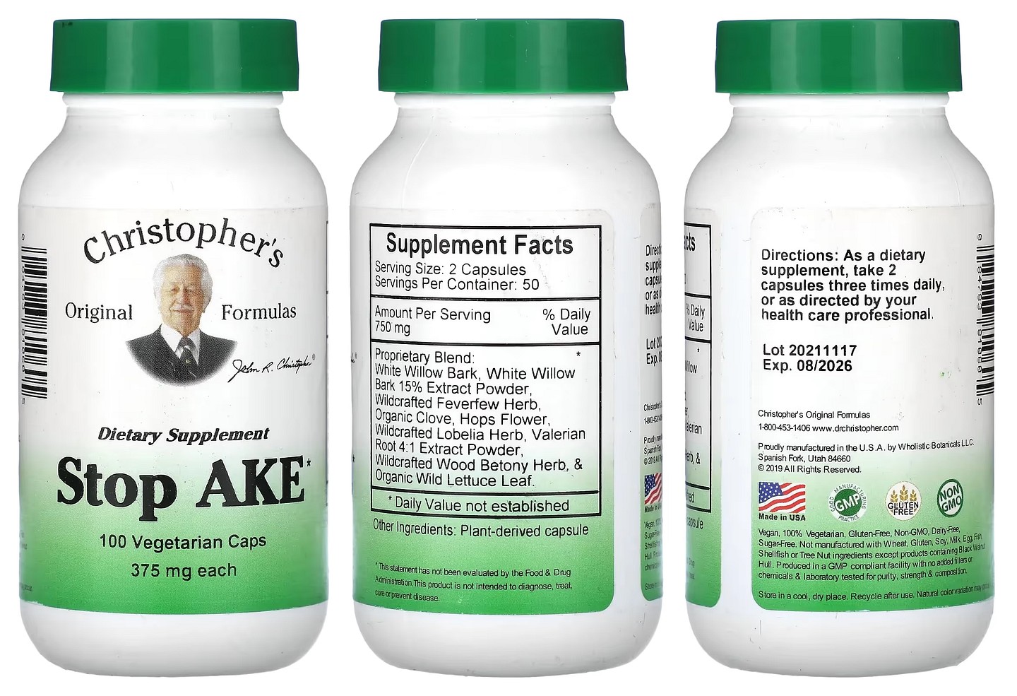 Dr. Christopher's, Stop-Ache packaging