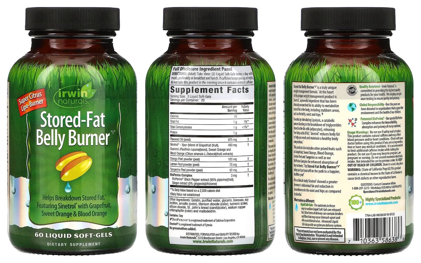 Irwin Naturals, Stored-Fat Belly Burner packaging