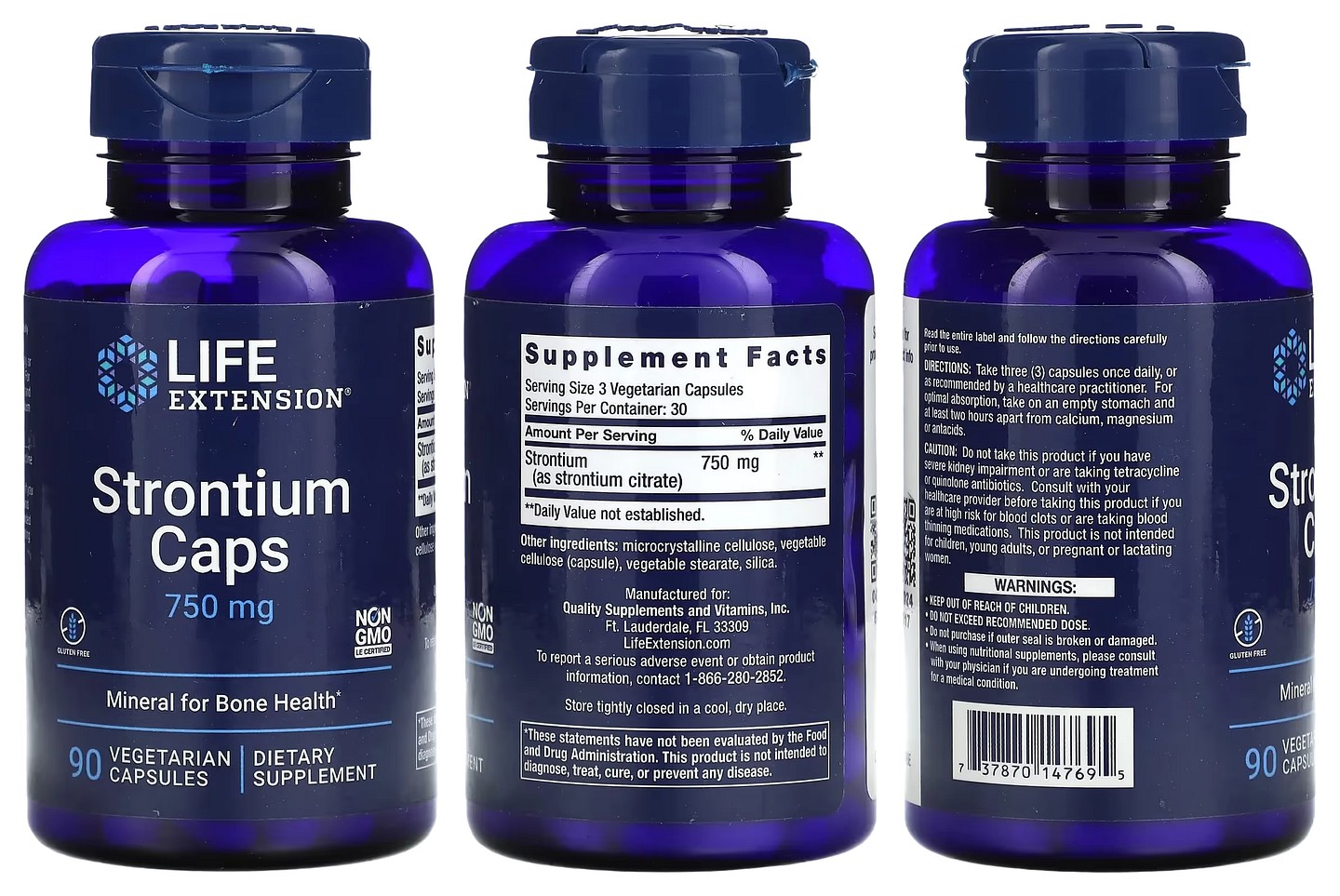 Life Extension, Strontium Caps packaging