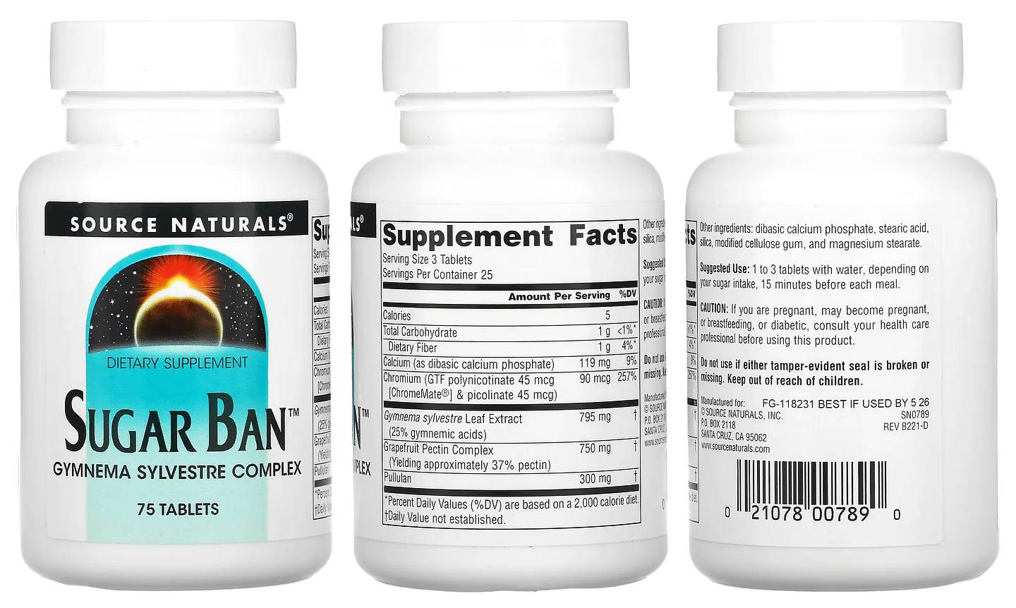 Source Naturals, Sugar Ban packaging