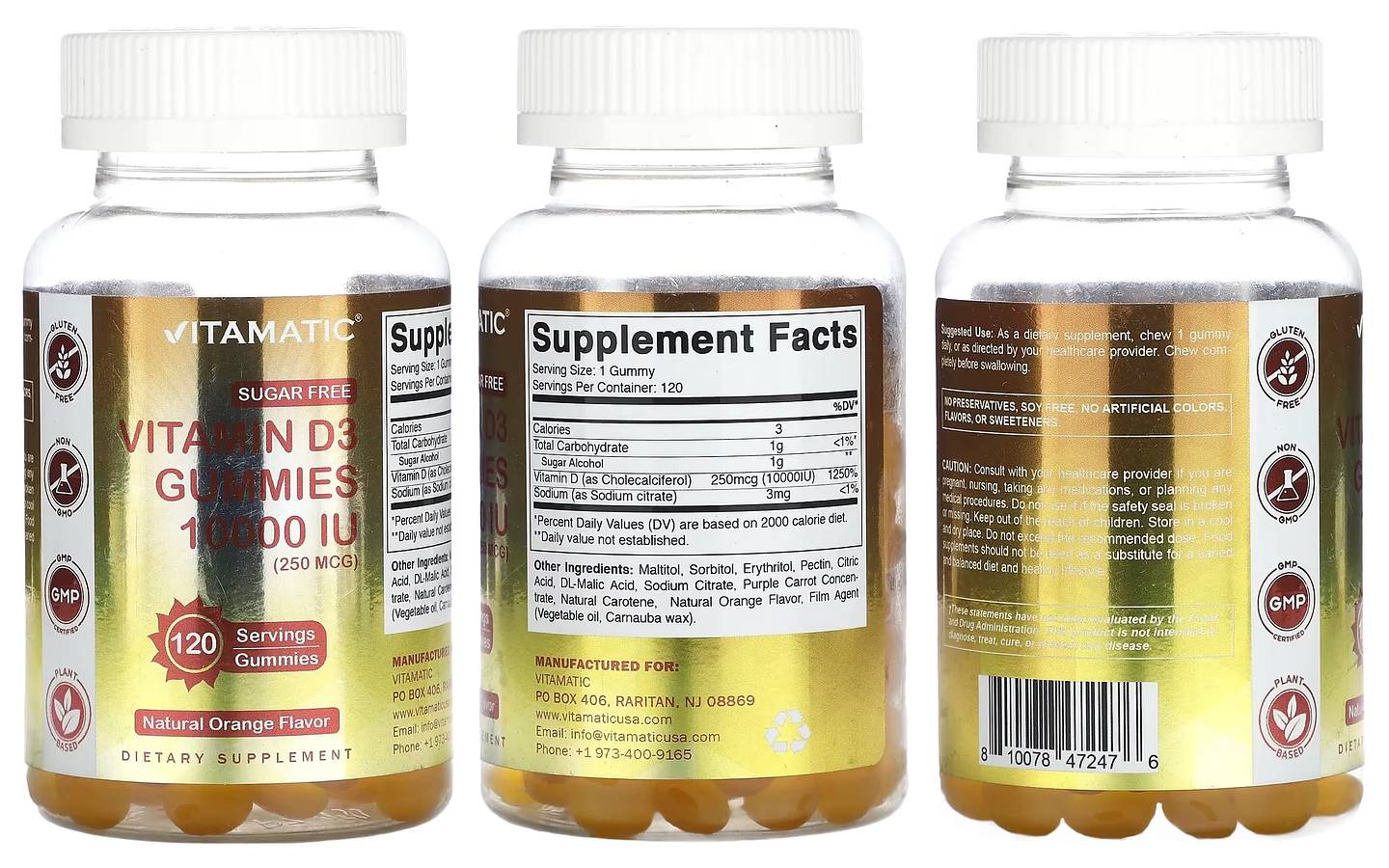 Vitamatic, Sugar Free Vitamin D3 packaging