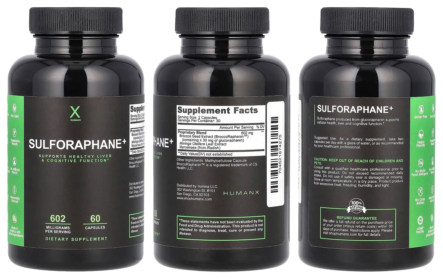 Harbinger HumanX, Sulforaphane+ packaging
