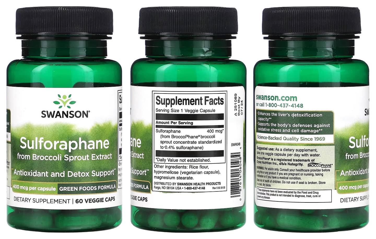 Swanson, Sulforaphane from Broccoli Sprout Extract packaging