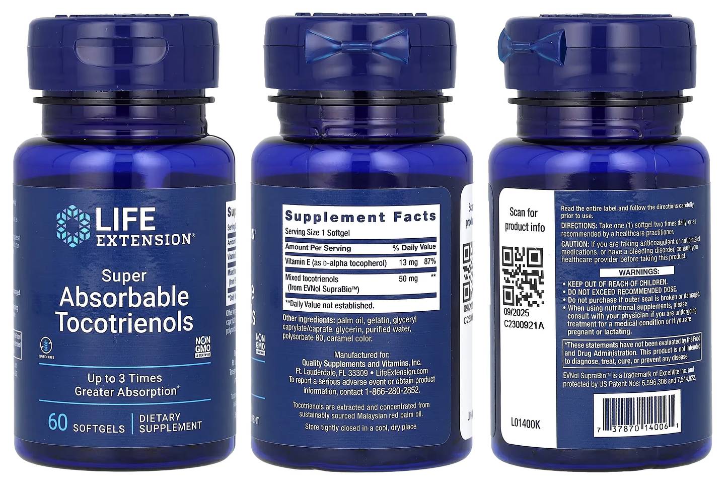 Life Extension, Super Absorbable Tocotrienols packaging